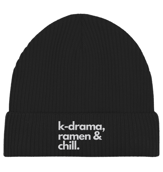 K-Drama, Ramen & Chill- Stick - Organic Fisherman Beanie