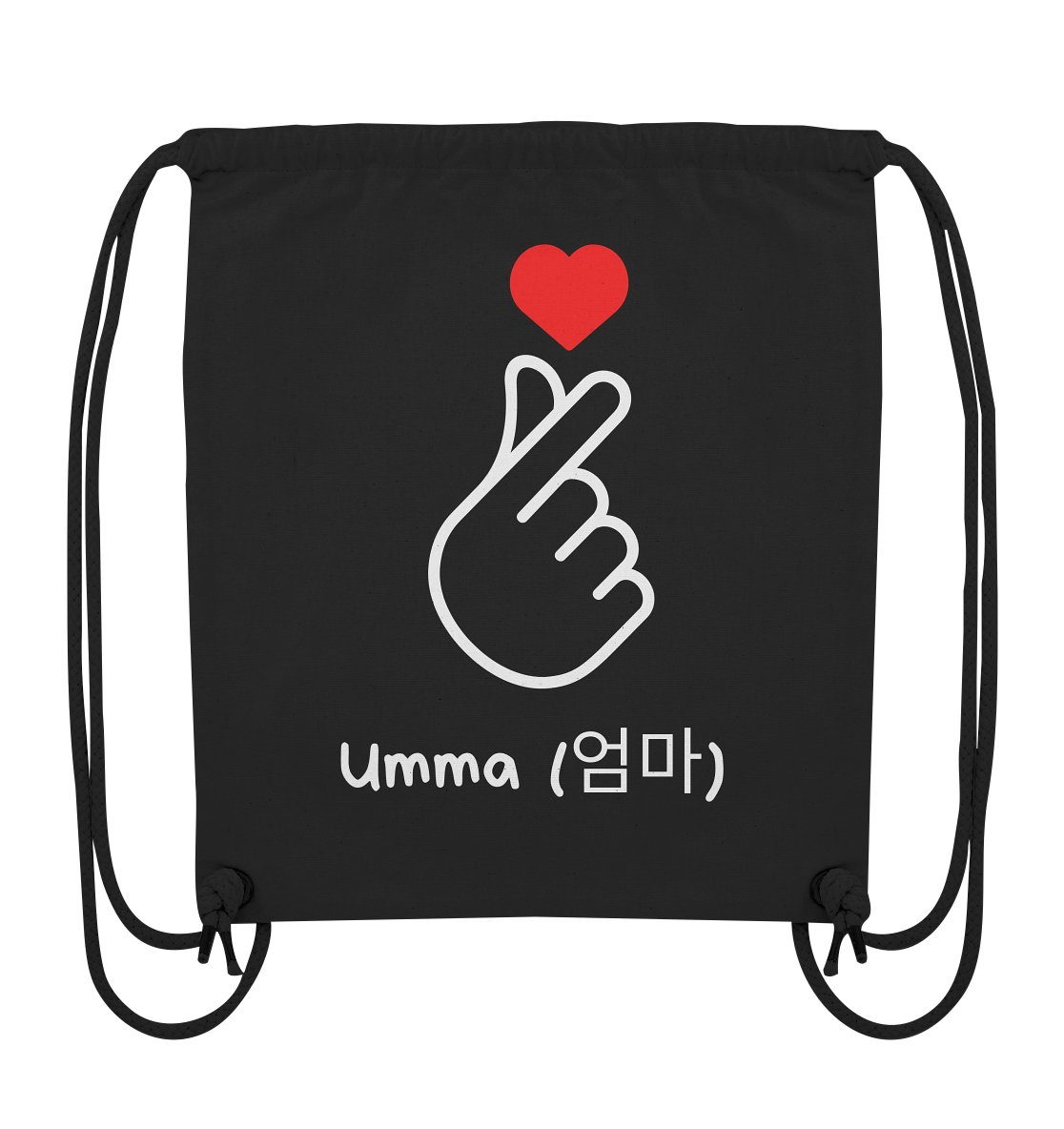 UMMA + FINGERHERZ - BEIDSEITIG - Organic Gym-Bag