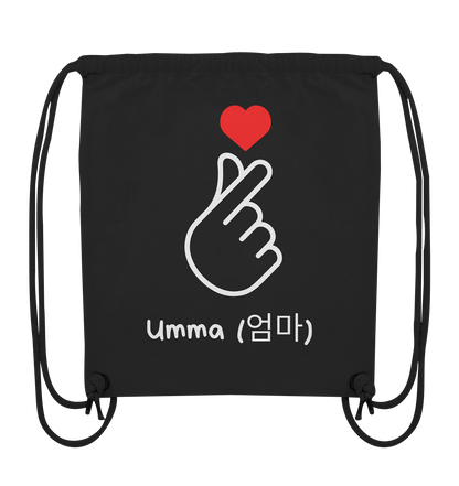 UMMA + FINGERHERZ - BEIDSEITIG - Organic Gym-Bag