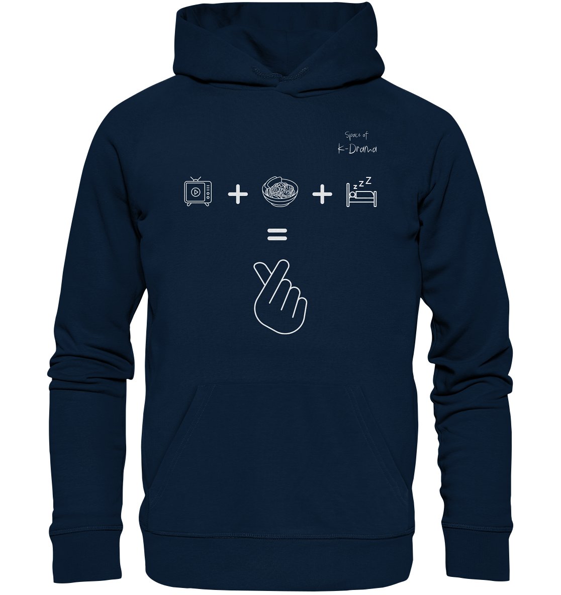 K-Drama, Ramen, Sleep, Finger Herz - Organic Hoodie