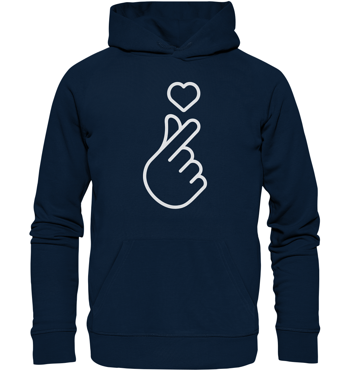 Finger Herz mit Herz - Organic Hoodie