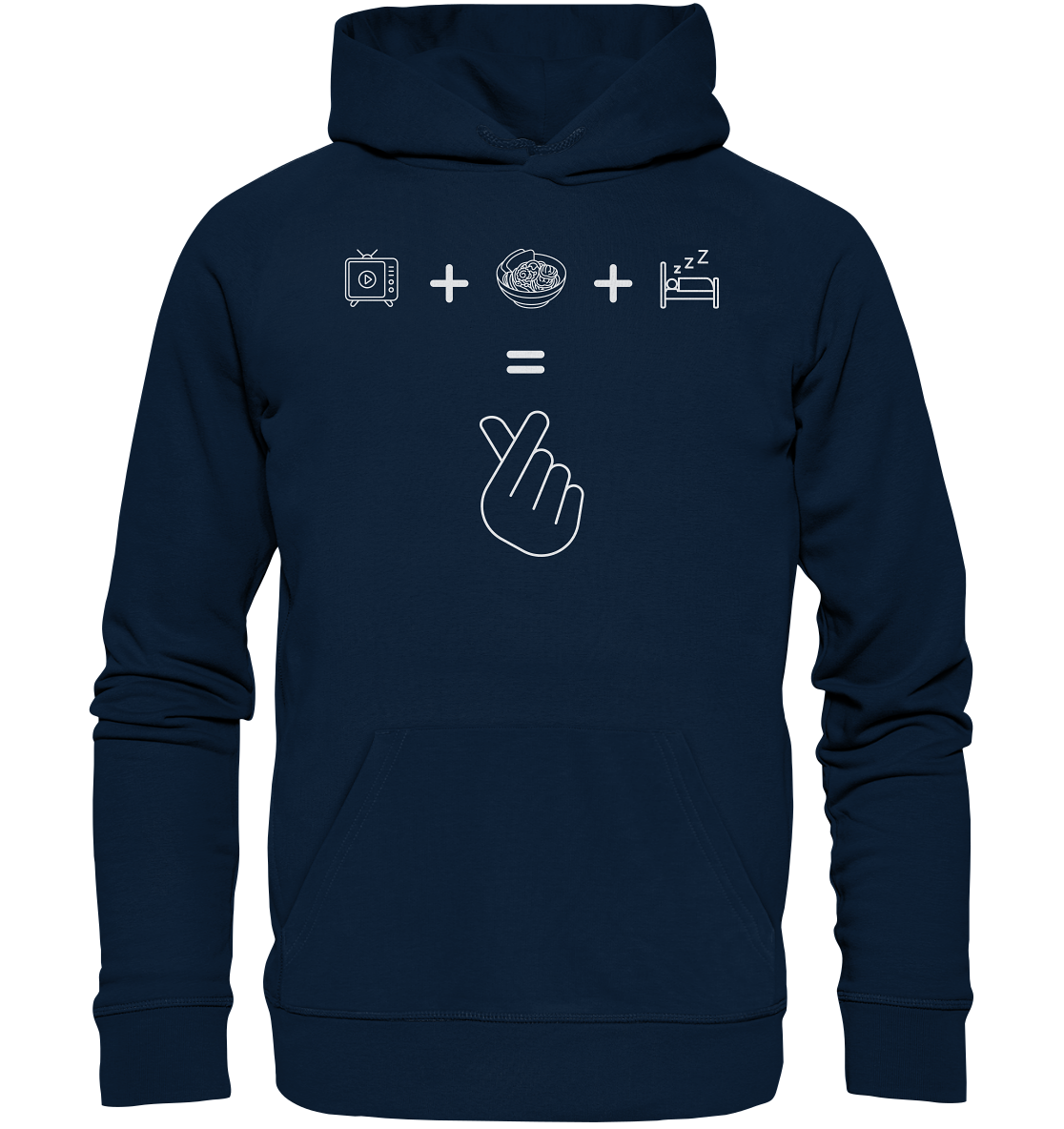 K-Drama, Ramen, Sleep, Finger Herz - Organic Hoodie