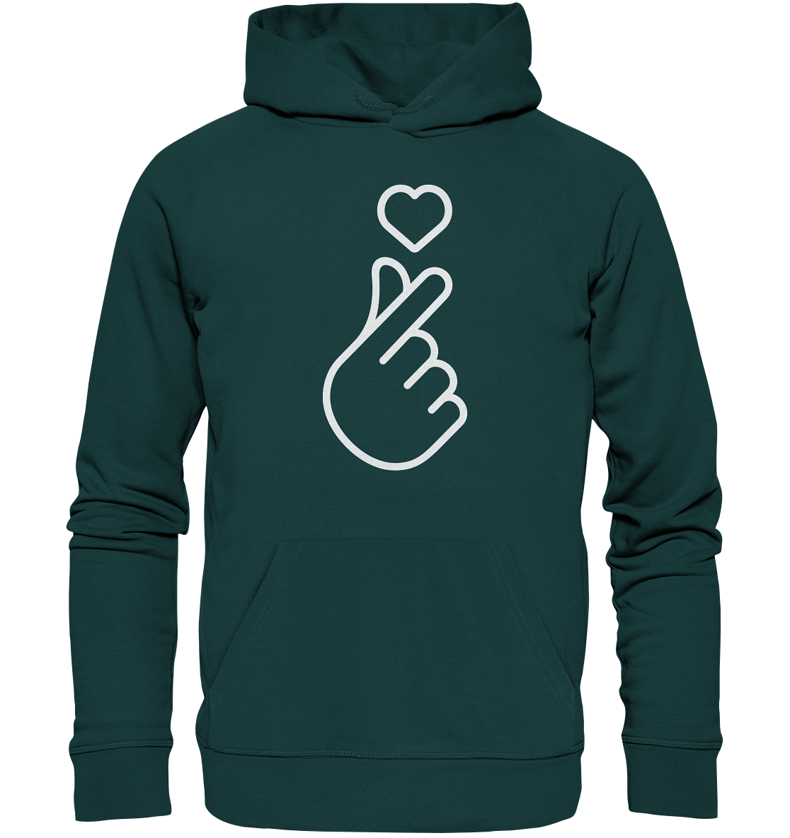 Finger Herz mit Herz - Organic Hoodie