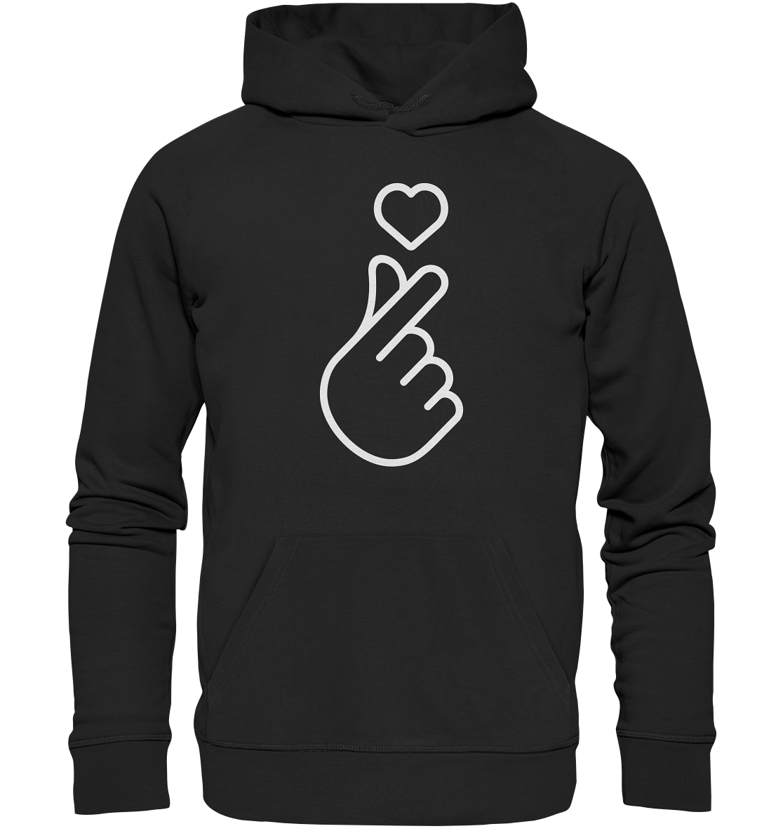 Finger Herz mit Herz - Organic Hoodie