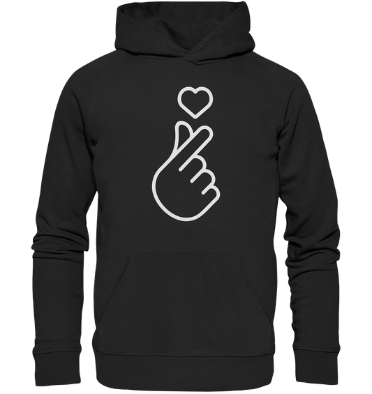 Finger Herz mit Herz - Organic Hoodie