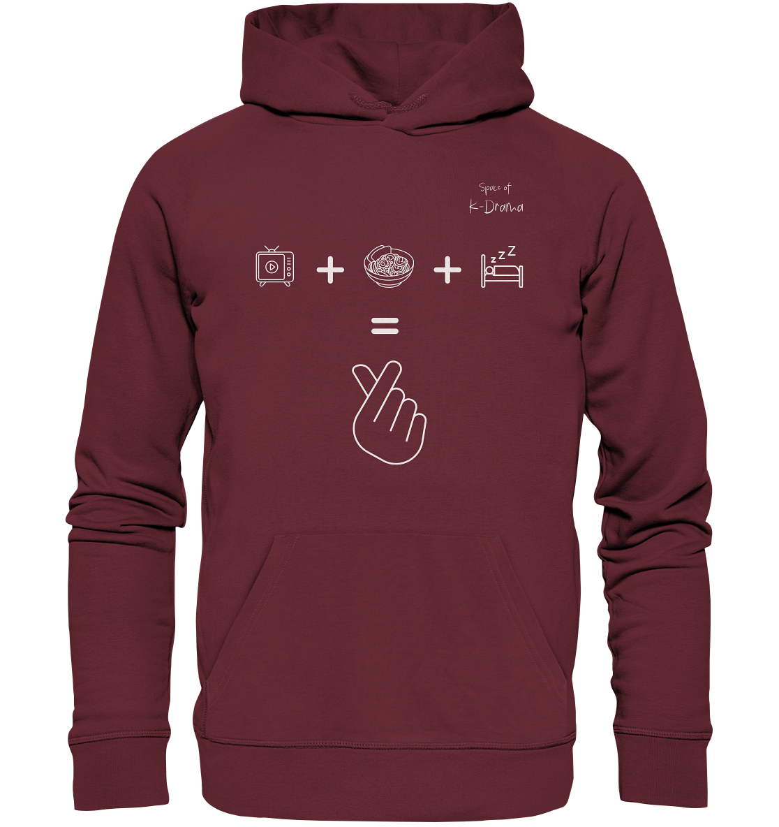 K-Drama, Ramen, Sleep, Finger Herz - Organic Hoodie