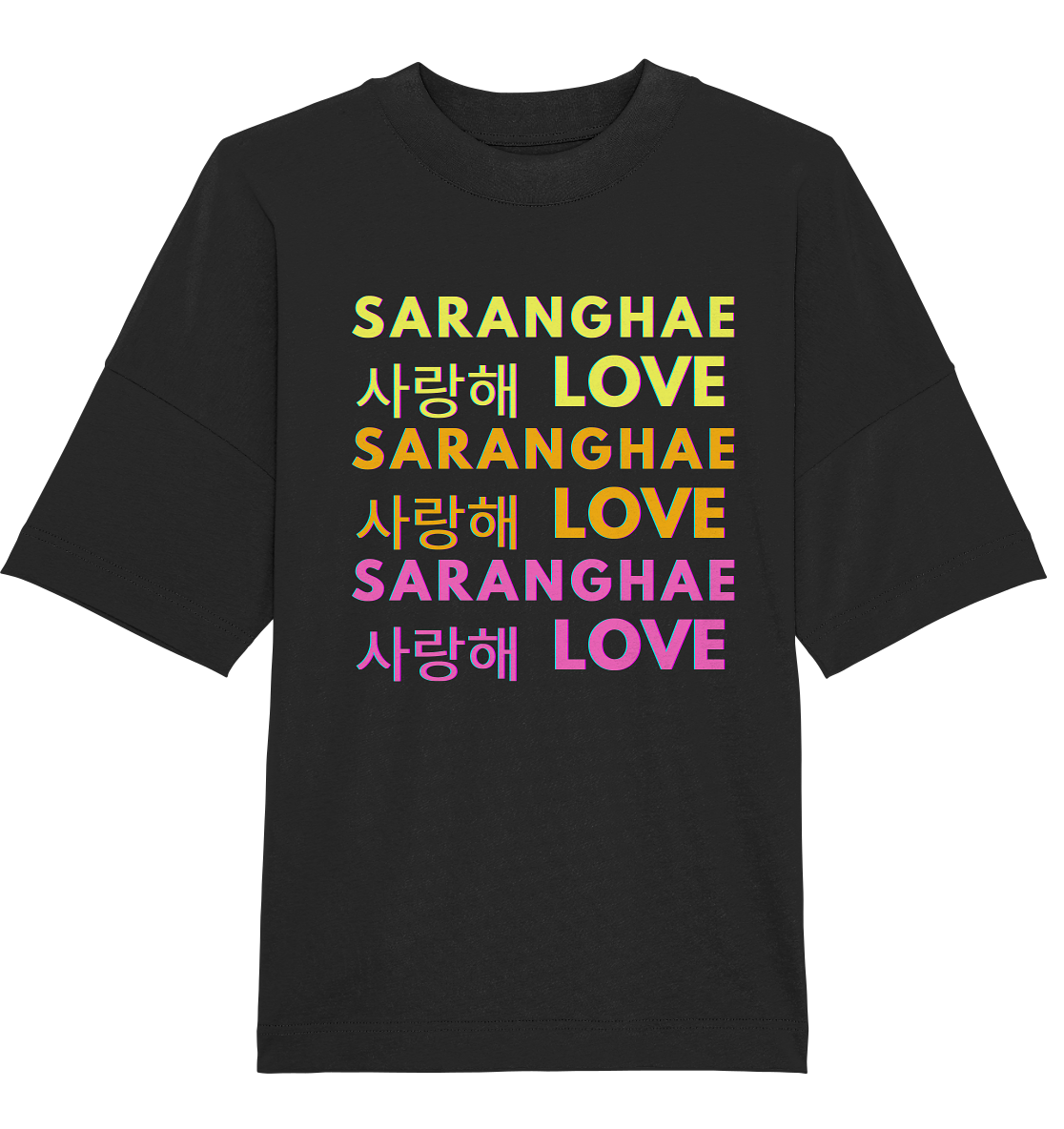 SARANGHAE LOVE NEON - Organic Oversize Shirt