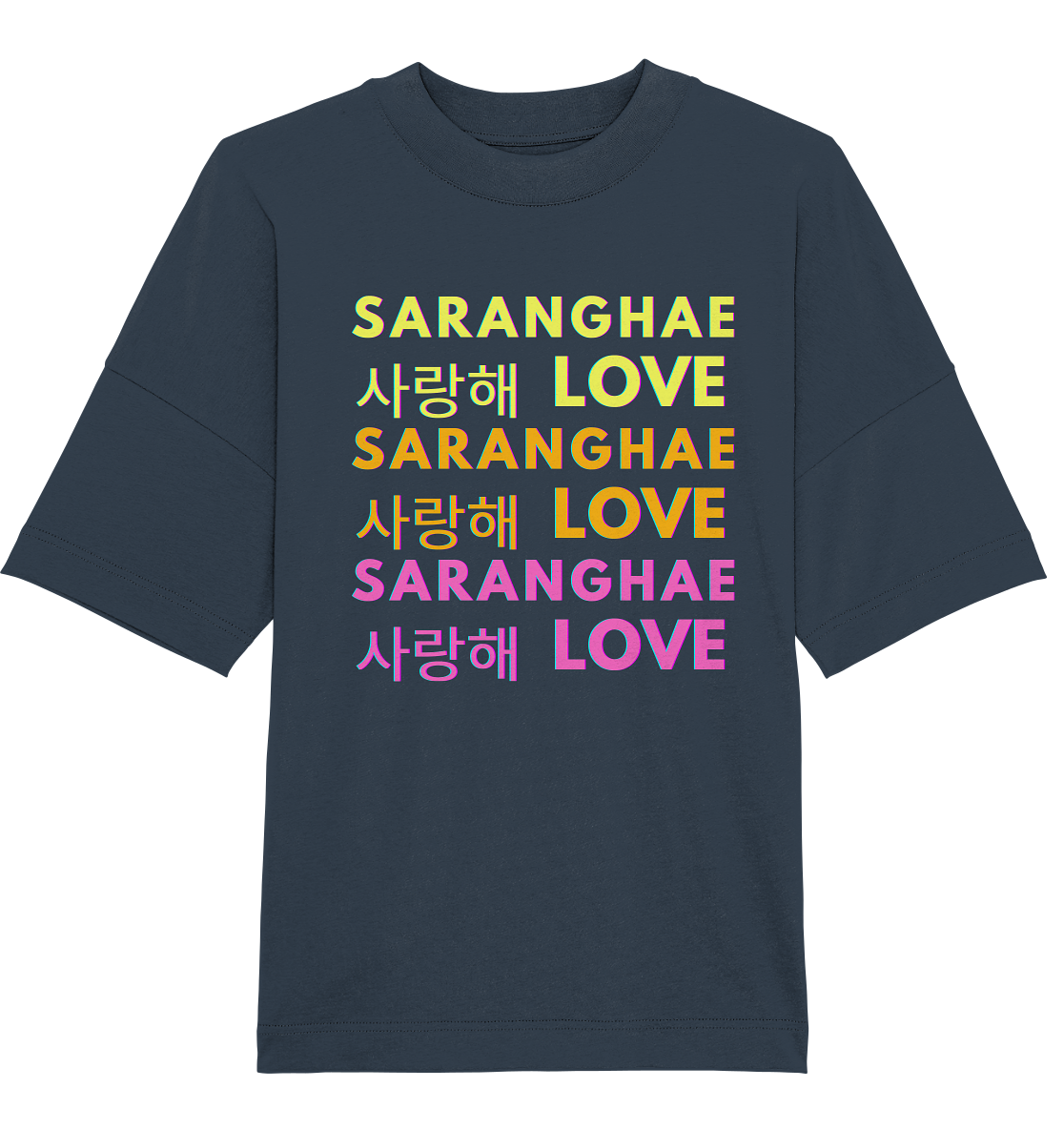 SARANGHAE LOVE NEON - Organic Oversize Shirt