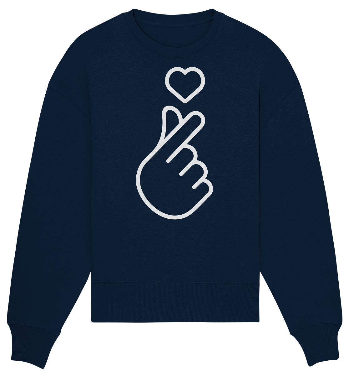 Finger Herz mit Herz - Organic Oversize Sweatshirt