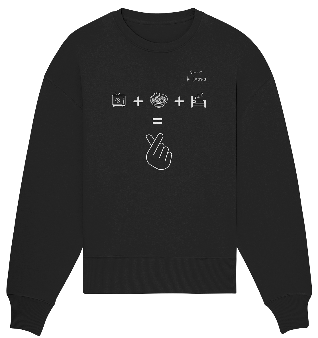 K-Drama, Ramen, Sleep, Finger Herz - Organic Oversize Sweatshirt