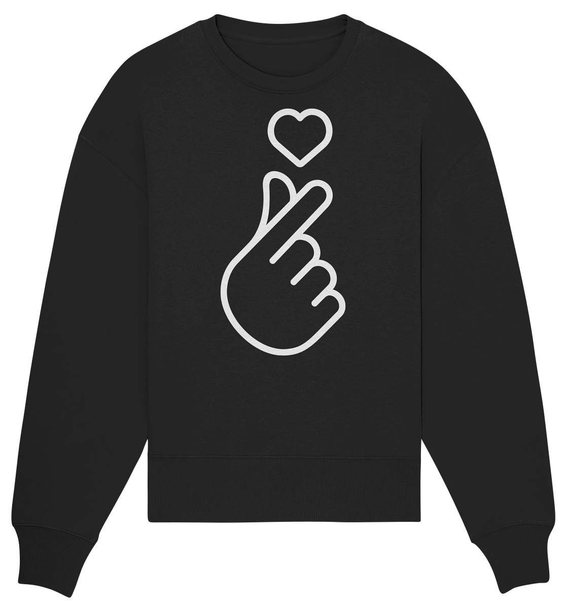 Finger Herz mit Herz - Organic Oversize Sweatshirt