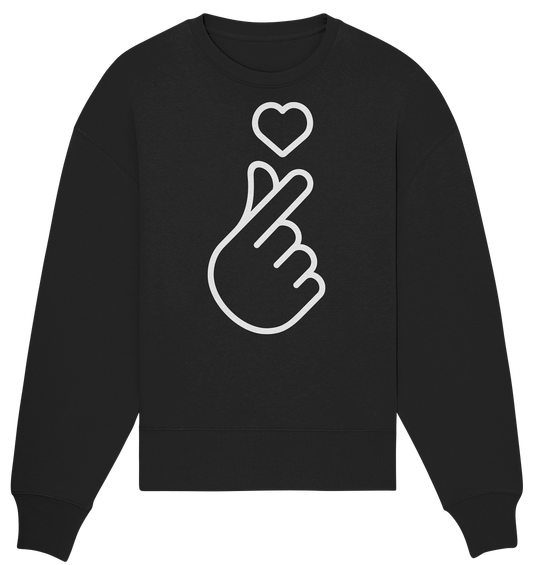 Finger Herz mit Herz - Organic Oversize Sweatshirt