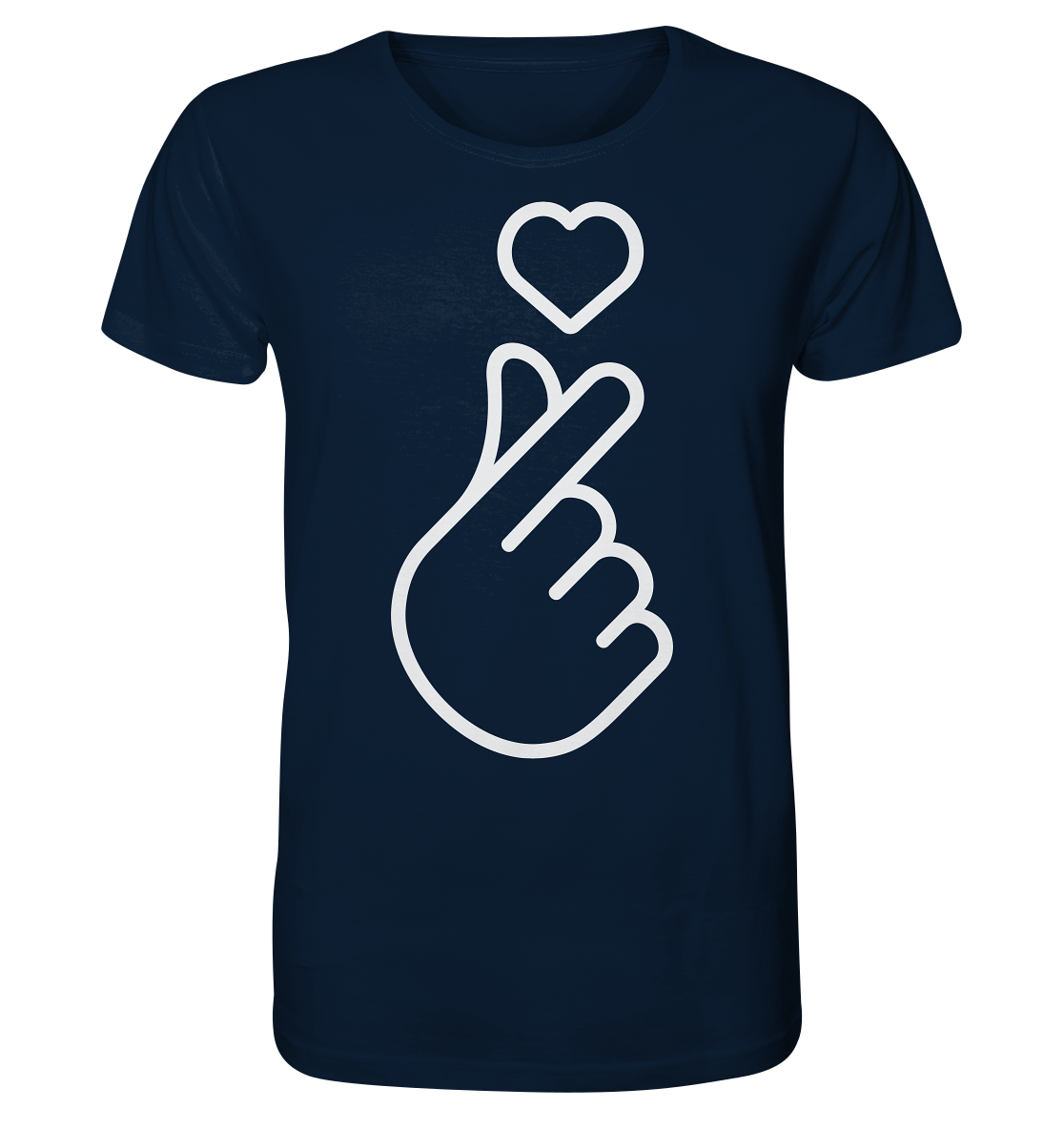 Finger Herz mit Herz - Organic Shirt