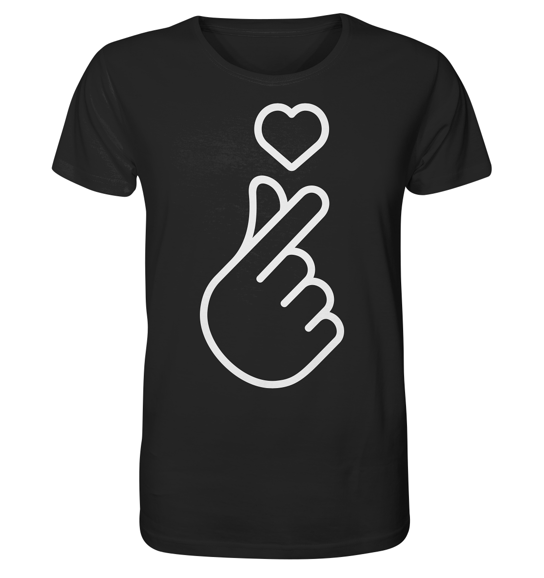 Finger Herz mit Herz - Organic Shirt