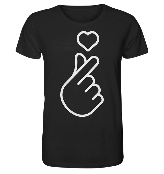 Finger Herz mit Herz - Organic Shirt