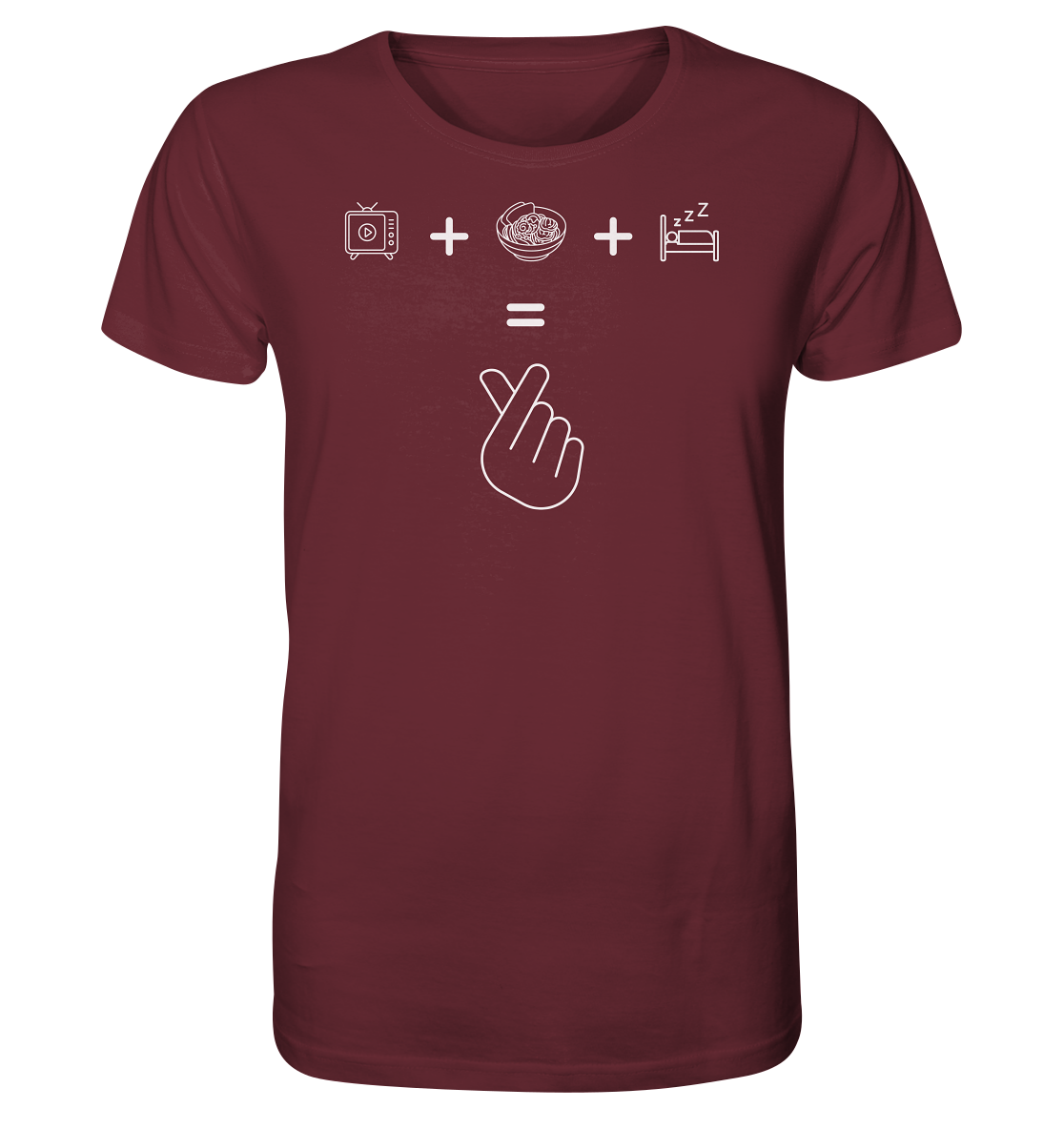 K-Drama, Ramen, Sleep, Finger Herz - Organic Shirt