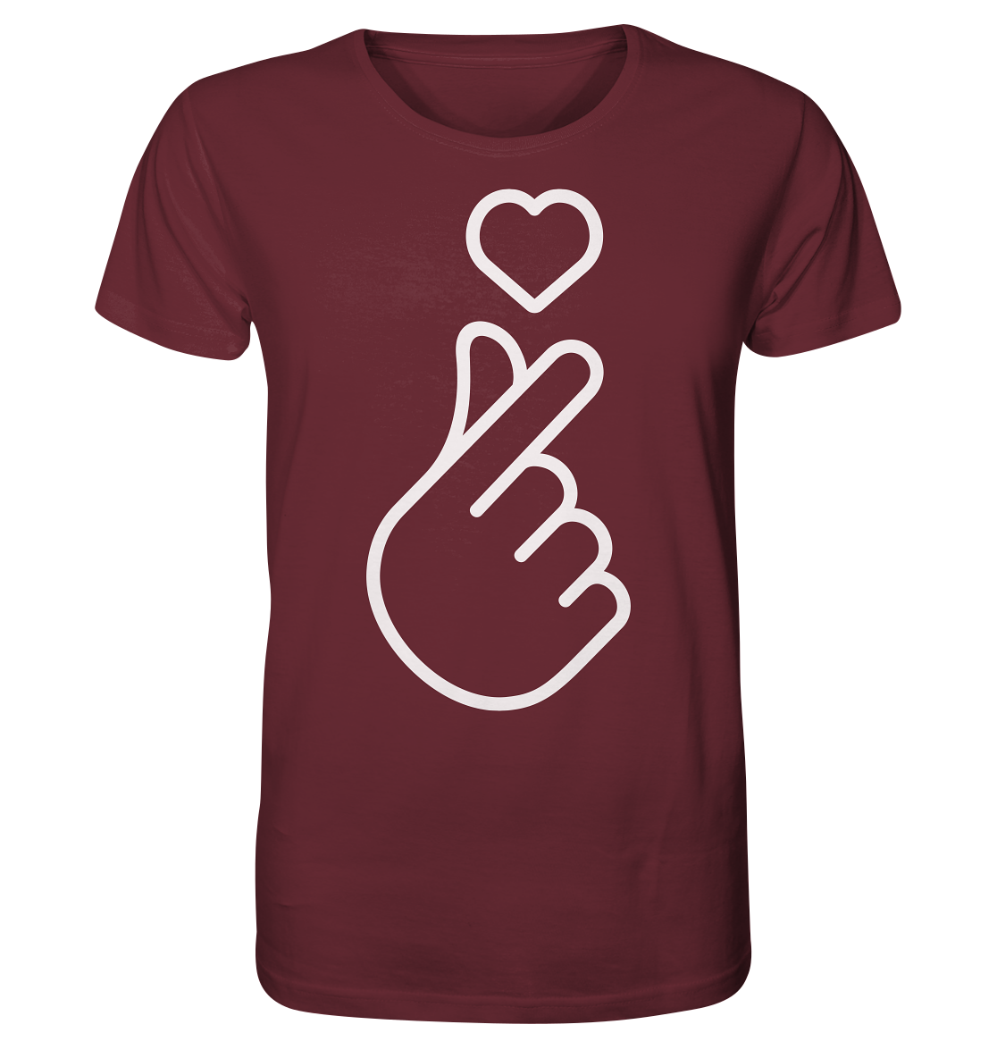 Finger Herz mit Herz - Organic Shirt