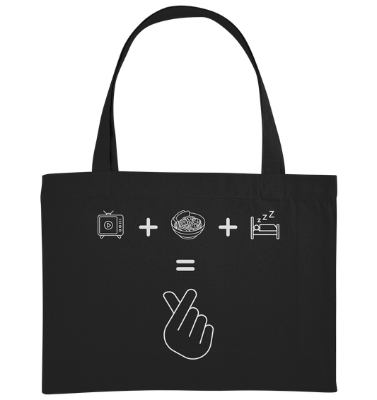 K-Drama, Ramen, Sleep, Finger Herz - Organic Shopping-Bag