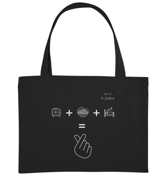 K-Drama, Ramen, Sleep, Finger Herz - Organic Shopping-Bag