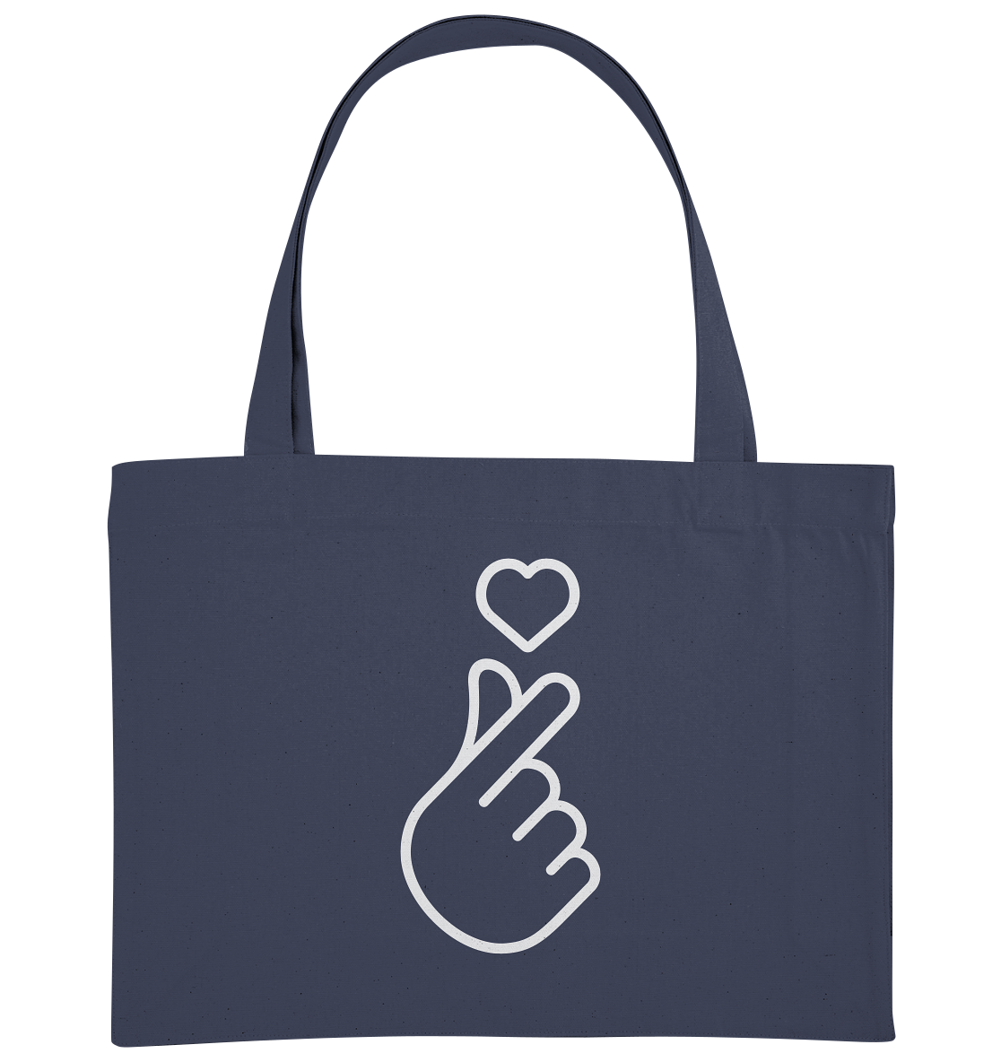 Finger Herz mit Herz - Organic Shopping-Bag