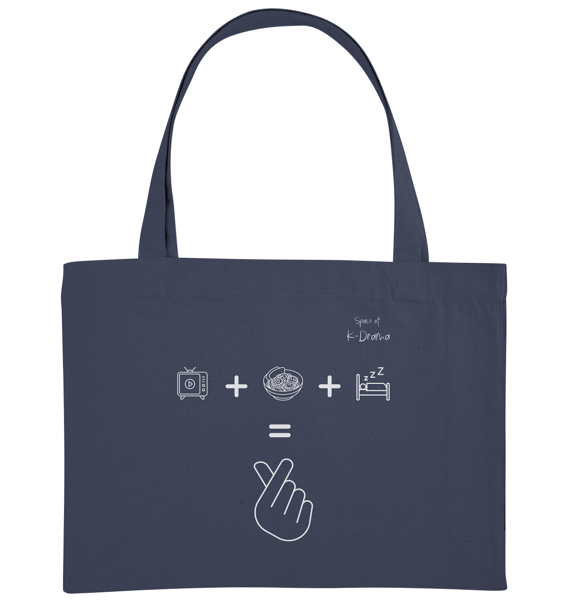 K-Drama, Ramen, Sleep, Finger Herz - Organic Shopping-Bag