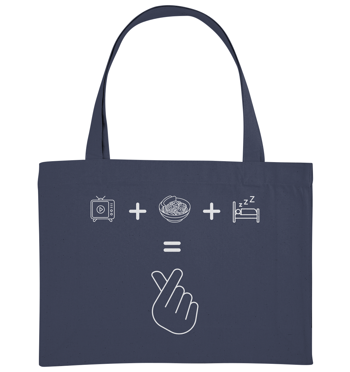 K-Drama, Ramen, Sleep, Finger Herz - Organic Shopping-Bag