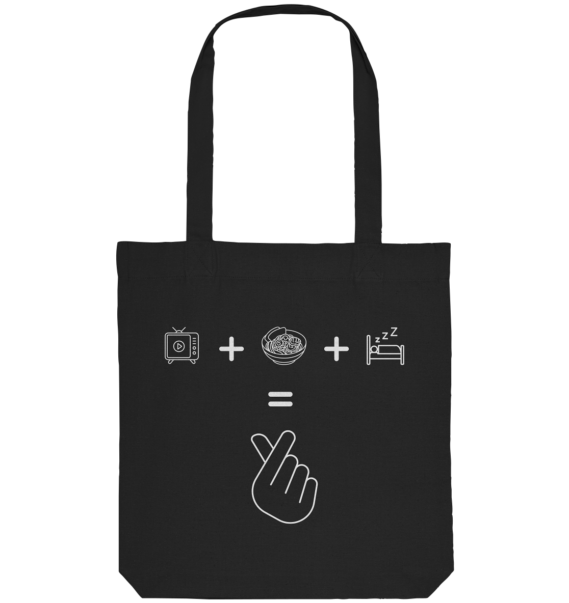 K-Drama, Ramen, Sleep, Finger Herz - Organic Tote-Bag