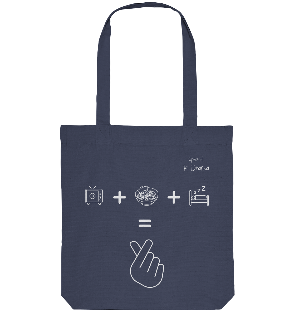 K-Drama, Ramen, Sleep, Finger Herz - Organic Tote-Bag