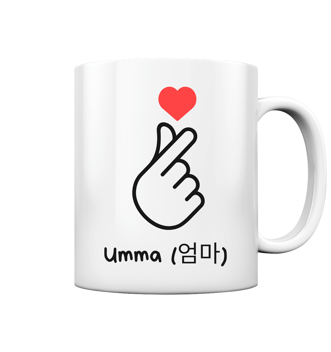 UMMA + FINGERHERZ - BEIDSEITIG - Tasse glossy