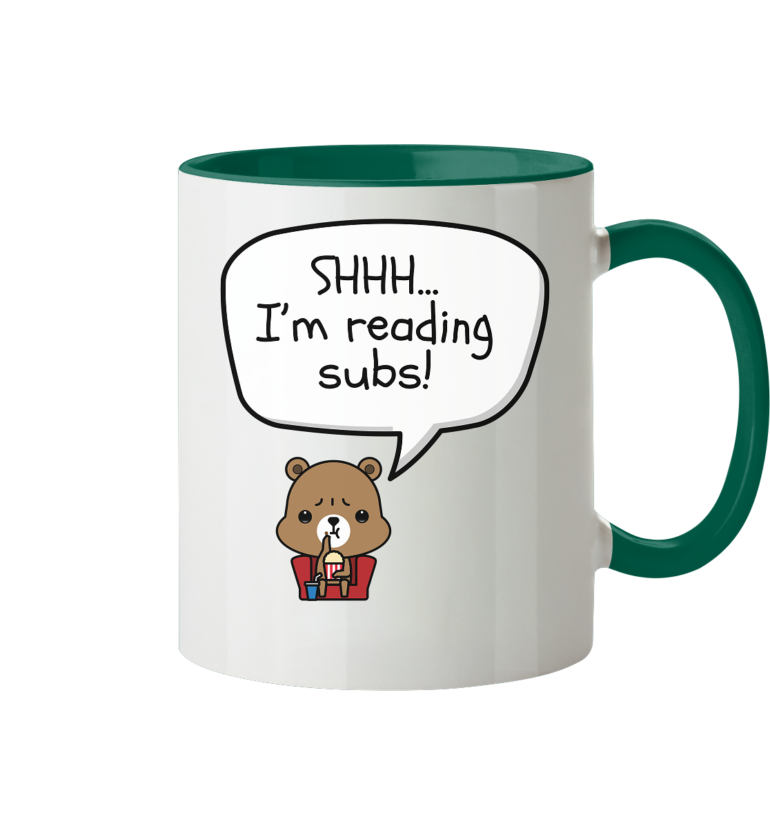 SHHH.. I'M READING SUBS! - Tasse zweifarbig