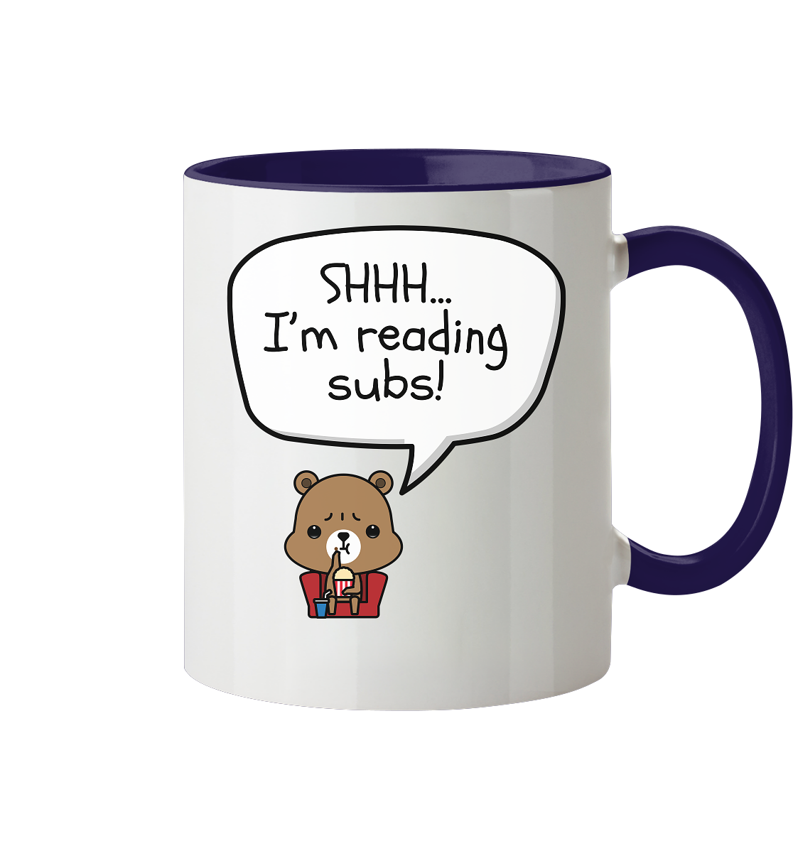 SHHH.. I'M READING SUBS! - Tasse zweifarbig