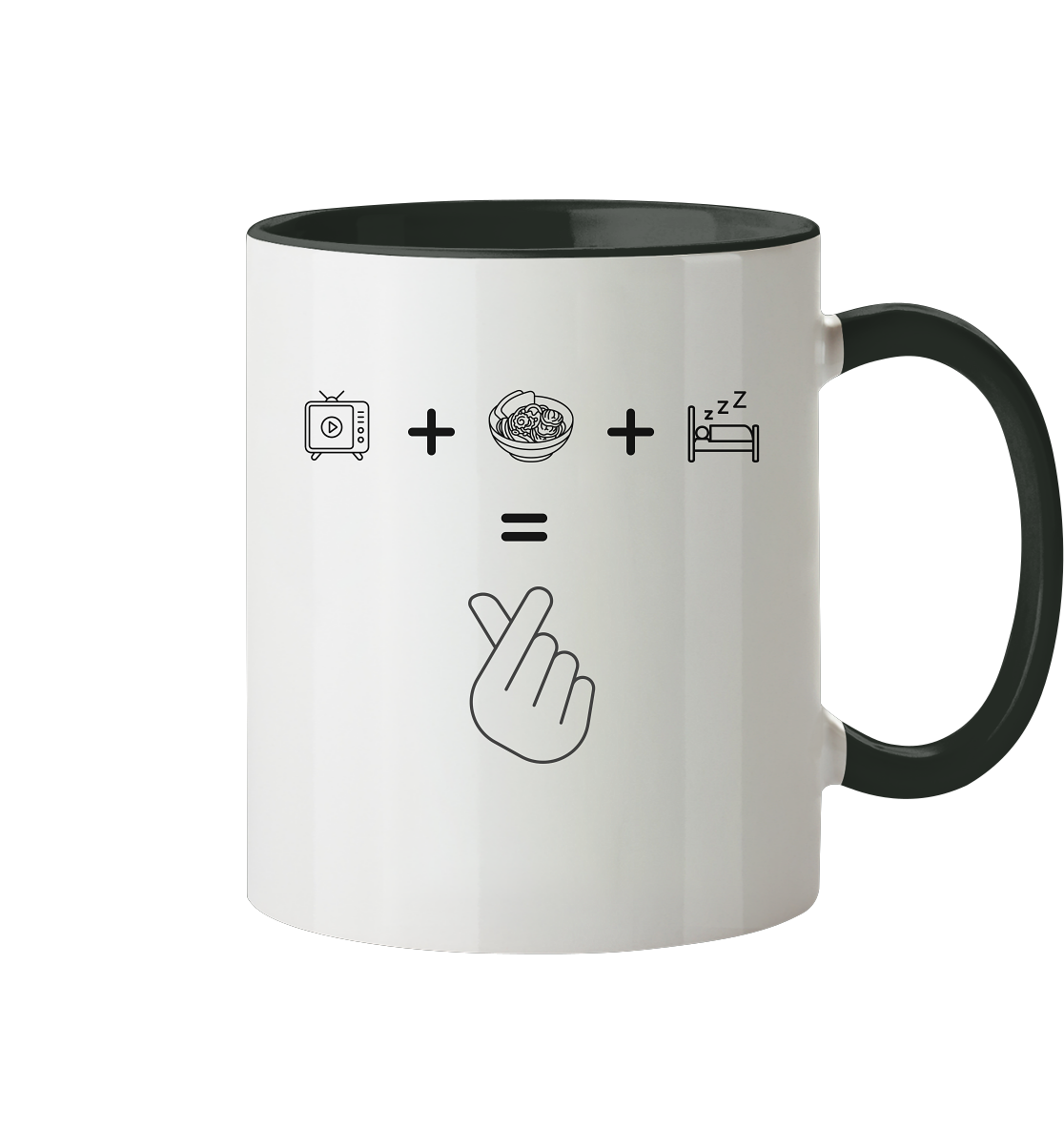 K-Drama, Ramen, Sleep, Finger Herz - Tasse zweifarbig