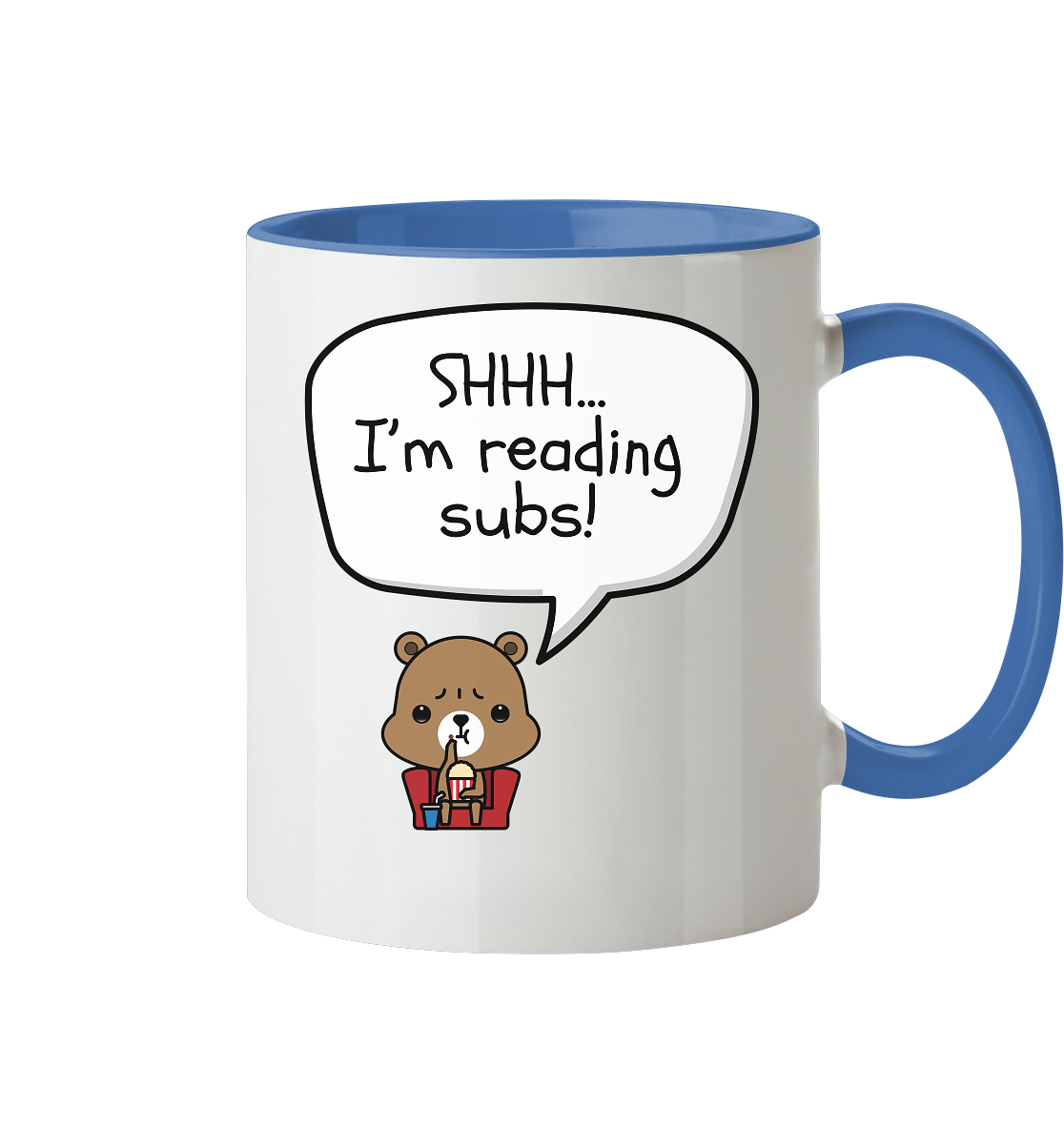 SHHH.. I'M READING SUBS! - Tasse zweifarbig