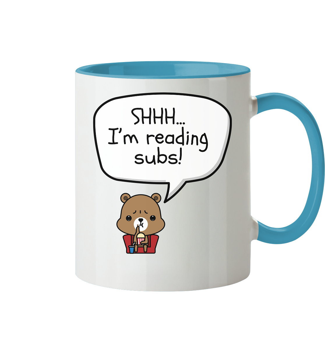 SHHH.. I'M READING SUBS! - Tasse zweifarbig