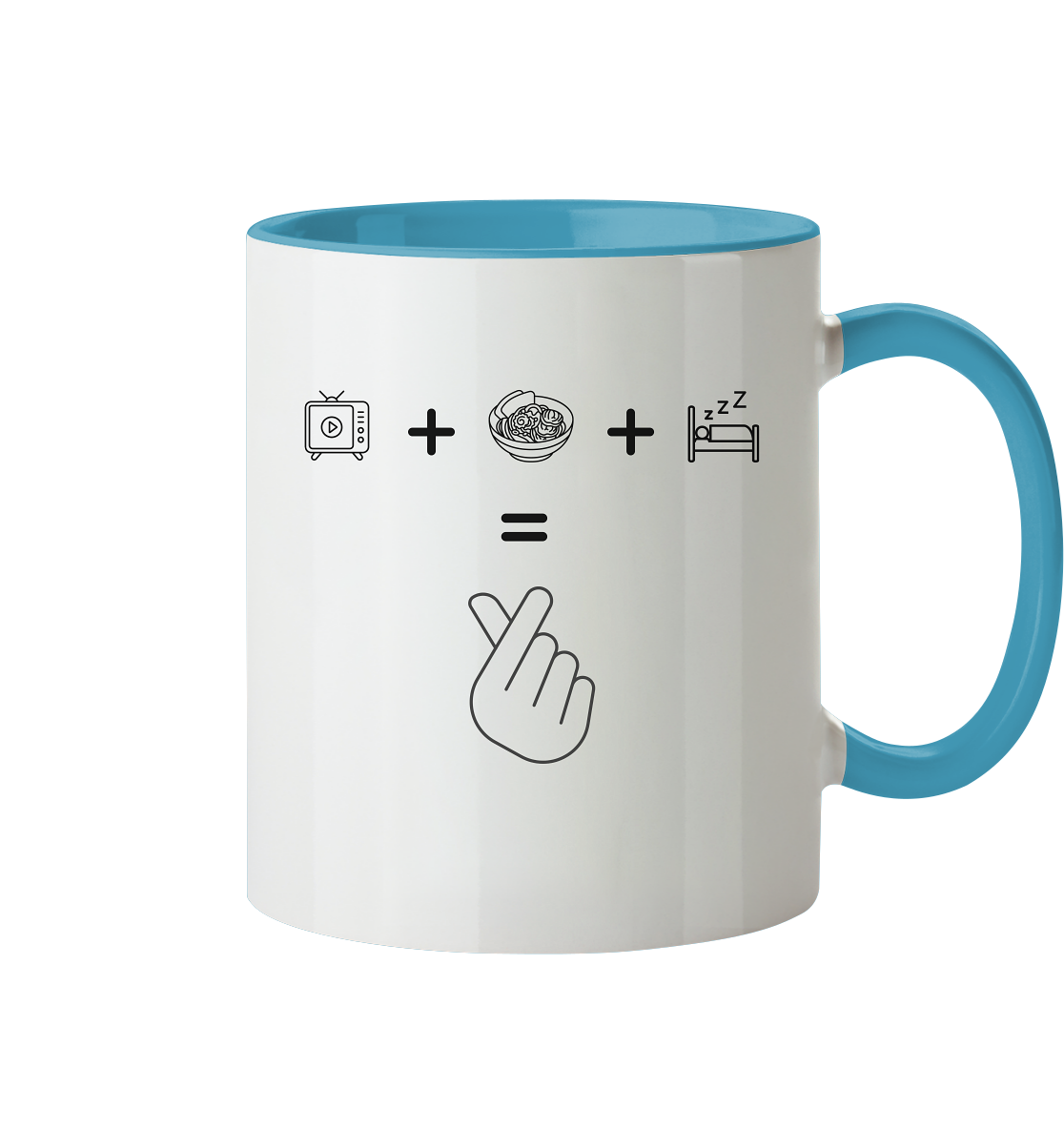 K-Drama, Ramen, Sleep, Finger Herz - Tasse zweifarbig