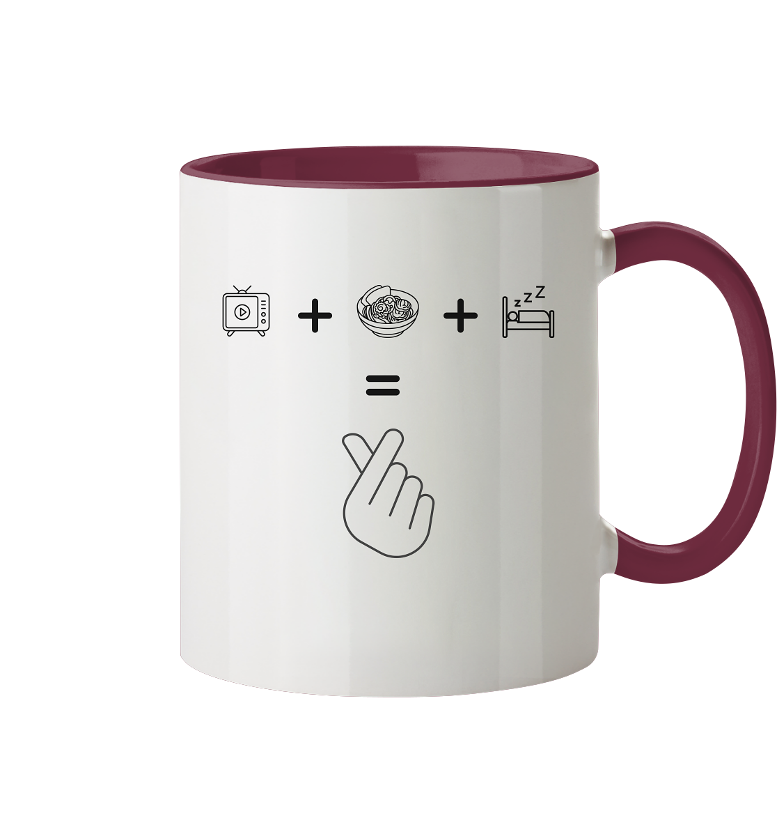 K-Drama, Ramen, Sleep, Finger Herz - Tasse zweifarbig