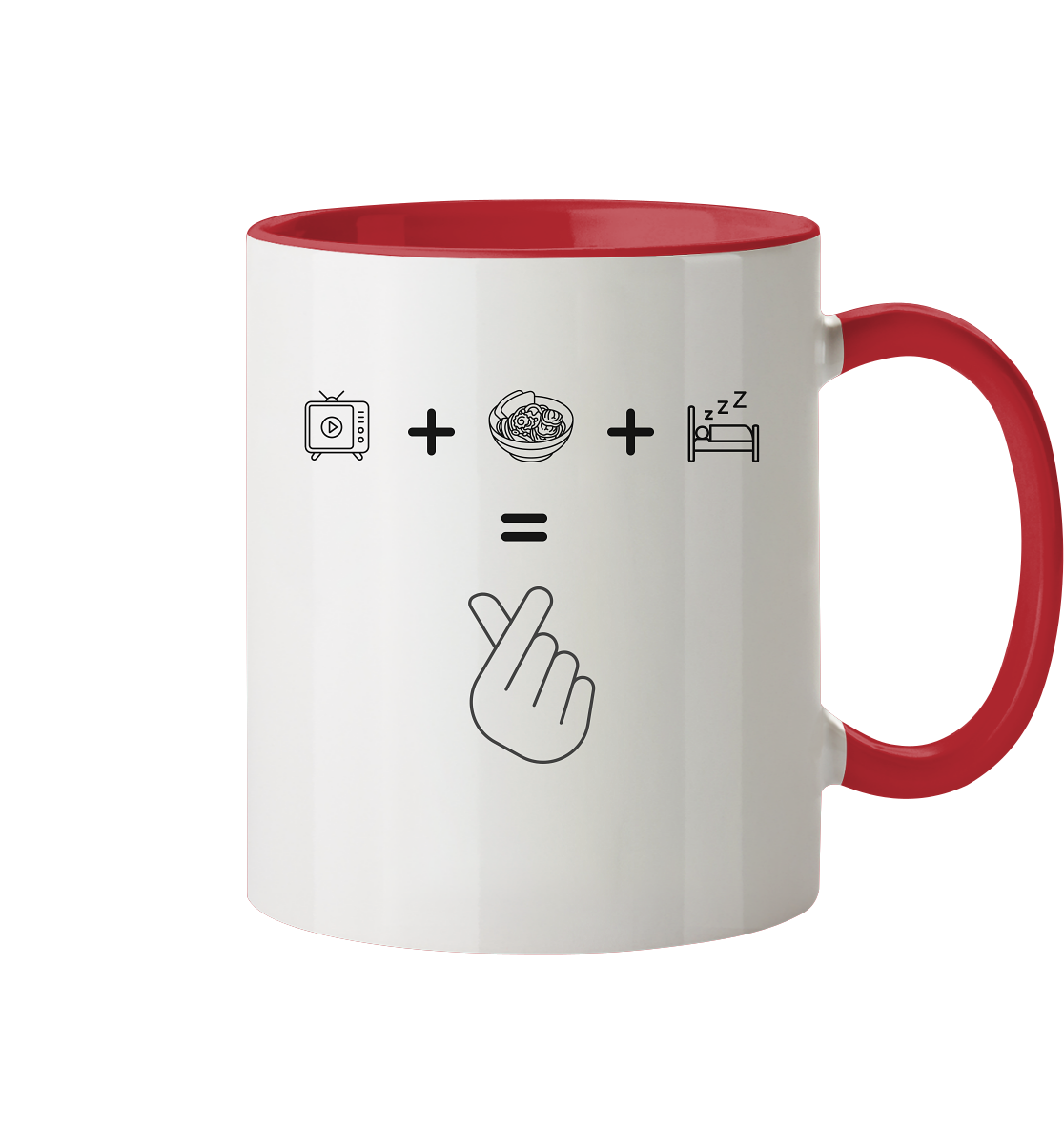 K-Drama, Ramen, Sleep, Finger Herz - Tasse zweifarbig