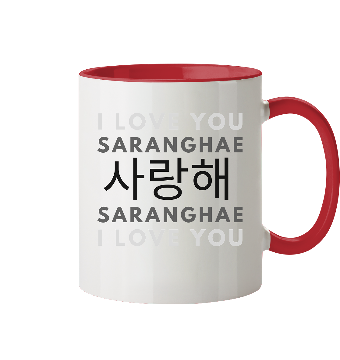 I LOVE YOU SARANGHAE - Tasse zweifarbig