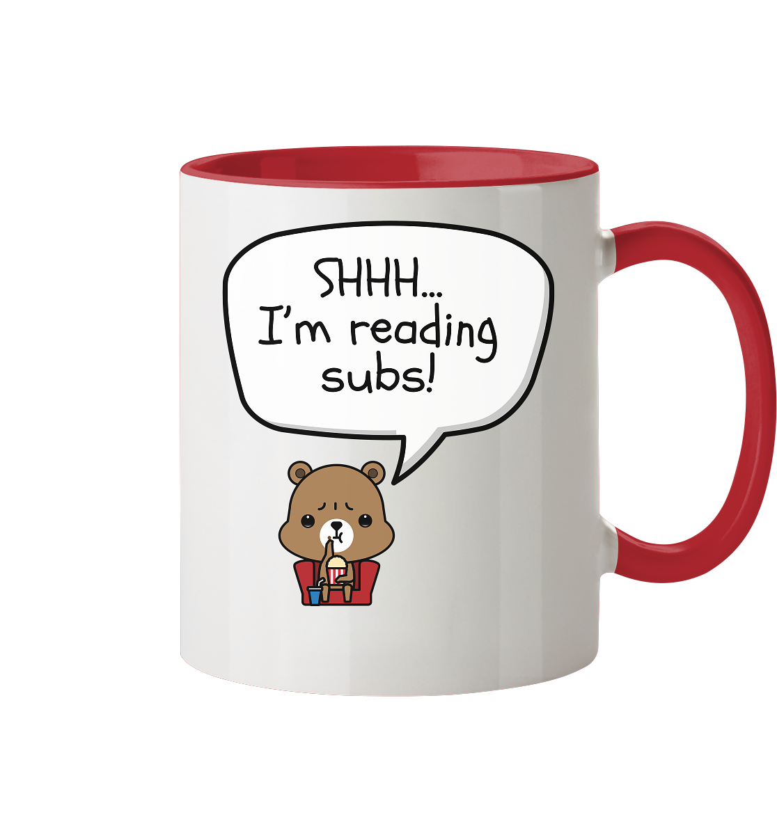 SHHH.. I'M READING SUBS! - Tasse zweifarbig