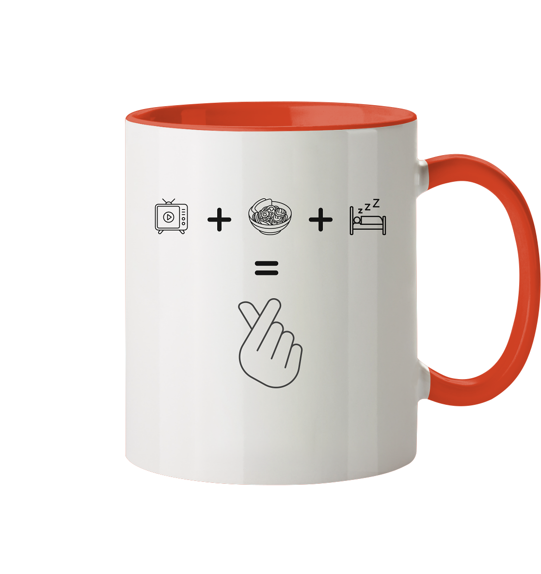 K-Drama, Ramen, Sleep, Finger Herz - Tasse zweifarbig