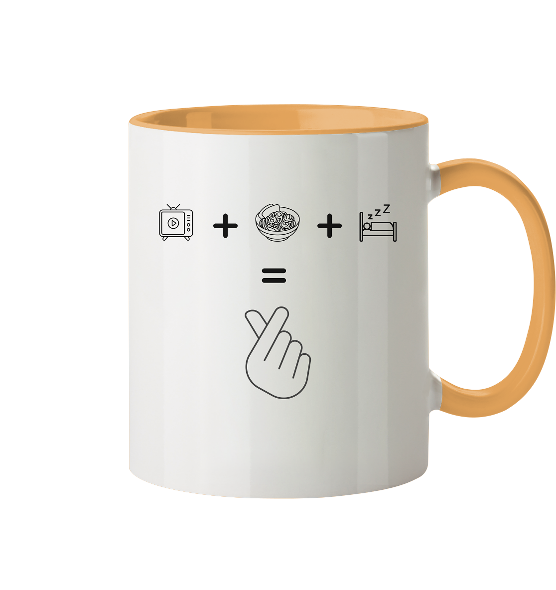 K-Drama, Ramen, Sleep, Finger Herz - Tasse zweifarbig