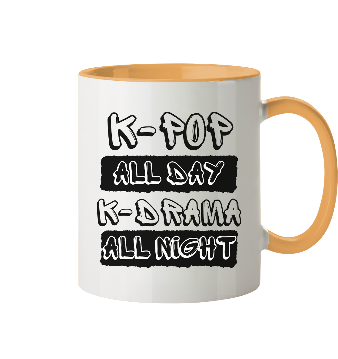 K-POP ALL DAY K-DRAMA ALL NIGHT - Tasse zweifarbig